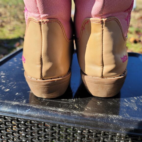 Bebe Girls Pink Embroidered Side Zip Cowgirl Boots Girls Size 7 - Picture 5 of 14